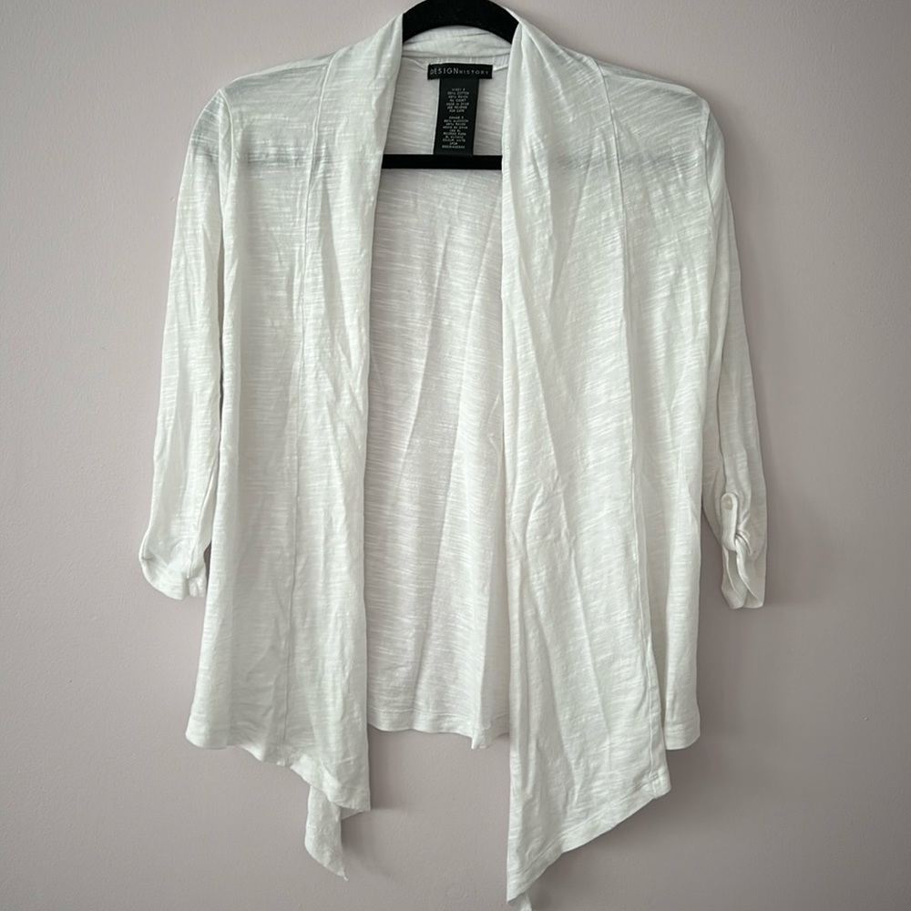 Design History White Cardigan Sz S